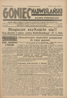 Goniec Nadwiślański: Głos Pomorski: Jedyne pismo poranne na Pomorzu, poświęcone sprawom Stanu Średniego 1928.05.24 R.4 Nr119