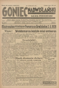 Goniec Nadwiślański: Głos Pomorski: Jedyne pismo poranne na Pomorzu, poświęcone sprawom Stanu Średniego 1928.06.03 R.4 Nr127
