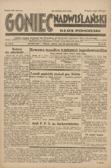Goniec Nadwiślański: Głos Pomorski: Jedyne pismo poranne na Pomorzu, poświęcone sprawom Stanu Średniego 1928.06.22 R.4 Nr142