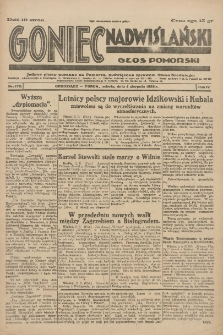 Goniec Nadwiślański: Głos Pomorski: Jedyne pismo poranne na Pomorzu, poświęcone sprawom Stanu Średniego 1928.08.04 R.4 Nr178