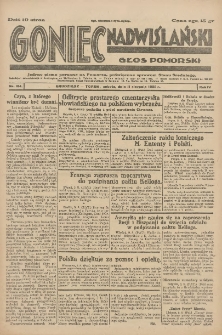 Goniec Nadwiślański: Głos Pomorski: Jedyne pismo poranne na Pomorzu, poświęcone sprawom Stanu Średniego 1928.08.11 R.4 Nr184