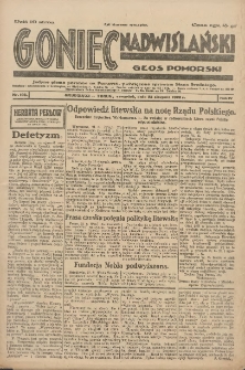 Goniec Nadwiślański: Głos Pomorski: Jedyne pismo poranne na Pomorzu, poświęcone sprawom Stanu Średniego 1928.08.23 R.4 Nr193