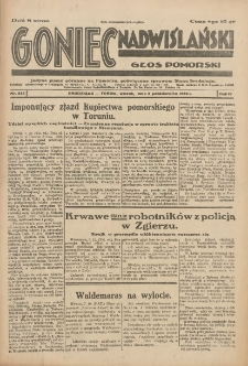 Goniec Nadwiślański: Głos Pomorski: Jedyne pismo poranne na Pomorzu, poświęcone sprawom Stanu Średniego 1928.10.09 R.4 Nr233