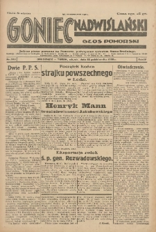 Goniec Nadwiślański: Głos Pomorski: Jedyne pismo poranne na Pomorzu, poświęcone sprawom Stanu Średniego 1928.10.23 R.4 Nr245