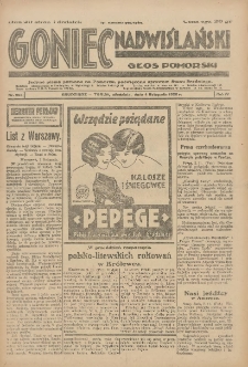 Goniec Nadwiślański: Głos Pomorski: Jedyne pismo poranne na Pomorzu, poświęcone sprawom Stanu Średniego 1928.11.04 R.4 Nr255