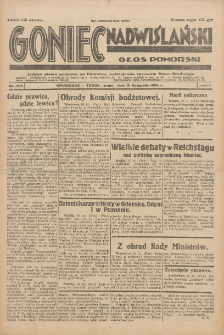 Goniec Nadwiślański: Głos Pomorski: Jedyne pismo poranne na Pomorzu, poświęcone sprawom Stanu Średniego 1928.11.21 R.4 Nr269