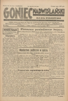 Goniec Nadwiślański: Głos Pomorski: Jedyne pismo poranne na Pomorzu, poświęcone sprawom Stanu Średniego 1928.12.02 R.4 Nr279