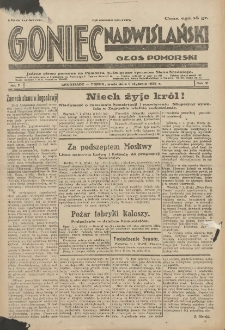 Goniec Nadwiślański: Głos Pomorski: Jedyne pismo poranne na Pomorzu, poświęcone sprawom Stanu Średniego 1929.01.09 R.5 Nr7
