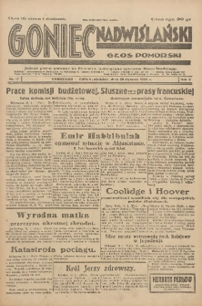 Goniec Nadwiślański: Głos Pomorski: Jedyne pismo poranne na Pomorzu, poświęcone sprawom Stanu Średniego 1929.01.20 R.5 Nr17