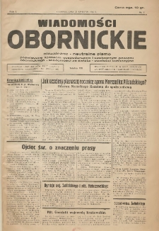 Wiadomości Obornickie: niezależne-neutralne pismo poświęcone sprawom gospodarczym i społecznym powiatu obornickiego-wiadomości ze świata-powieści sensacyjne 1936.o4.25 R.1 Nr2