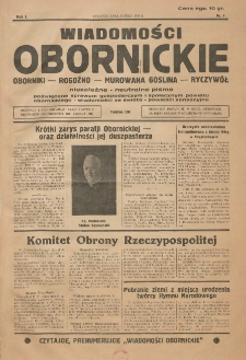 Wiadomości Obornickie: niezależne-neutralne pismo poświęcone sprawom gospodarczym i społecznym powiatu obornickiego-wiadomości ze świata-powieści sensacyjne 1936.05.24 R.1 Nr4