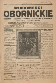 Wiadomości Obornickie: niezależne-neutralne pismo poświęcone sprawom gospodarczym i społecznym powiatu obornickiego-wiadomości ze świata-powieści sensacyjne 1936.05.31 R.1 Nr5