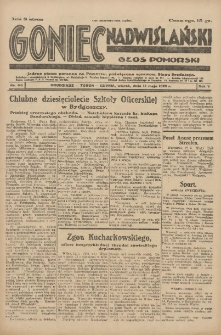 Goniec Nadwiślański: Głos Pomorski: Jedyne pismo poranne na Pomorzu, poświęcone sprawom Stanu Średniego 1929.05.14 R.5 Nr110