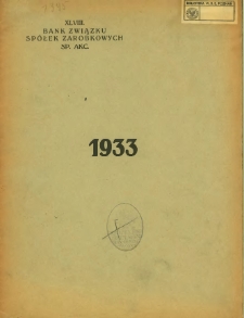 Sprawozdanie z czynności w r. 1933 (czterdziestym ósmym istnienia).