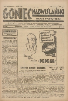Goniec Nadwiślański: Głos Pomorski: Jedyne pismo poranne na Pomorzu, poświęcone sprawom Stanu Średniego 1929.05.19 R.5 Nr115