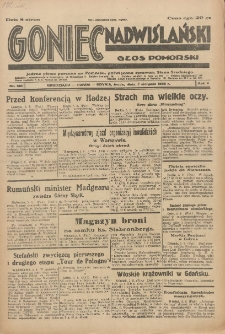 Goniec Nadwiślański: Głos Pomorski: Jedyne pismo poranne na Pomorzu, poświęcone sprawom Stanu Średniego 1929.08.07 R.5 Nr180
