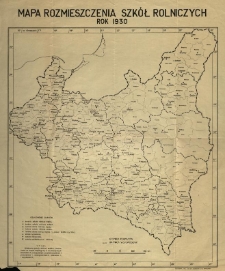 Mapa rozmieszczenia szkół rolniczych. Rok 1930. [...]