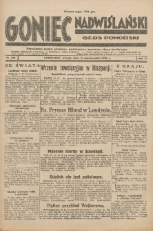 Goniec Nadwiślański: Głos Pomorski: Jedyne pismo poranne na Pomorzu, poświęcone sprawom Stanu Średniego 1929.10.13 R.5