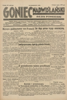 Goniec Nadwiślański: Głos Pomorski: Jedyne pismo poranne na Pomorzu, poświęcone sprawom Stanu Średniego 1929.10.25 R.5 Nr247