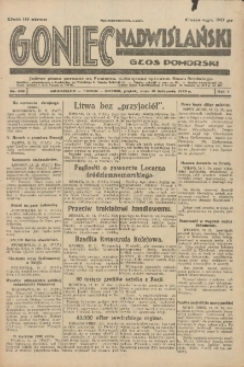 Goniec Nadwiślański: Głos Pomorski: Jedyne pismo poranne na Pomorzu, poświęcone sprawom Stanu Średniego 1929.11.15 R.5 Nr264