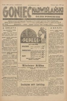 Goniec Nadwiślański: Głos Pomorski: Jedyne pismo poranne na Pomorzu, poświęcone sprawom Stanu Średniego 1929.12.01 R>5 Nr278