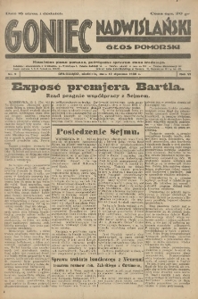 Goniec Nadwiślański: Głos Pomorski: Niezależne pismo poranne, poświęcone sprawom stanu średniego 1930.01.12 R.6 Nr9
