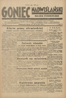 Goniec Nadwiślański: Głos Pomorski: Niezależne pismo poranne, poświęcone sprawom stanu średniego 1930.01.21 R.6 Nr16