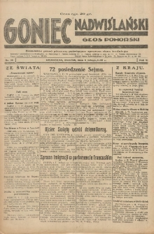 Goniec Nadwiślański: Głos Pomorski: Niezależne pismo poranne, poświęcone sprawom stanu średniego 1930.02.06 R.6 Nr30