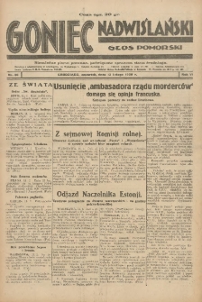 Goniec Nadwiślański: Głos Pomorski: Niezależne pismo poranne, poświęcone sprawom stanu średniego 1930.02.13 R.6 Nr36