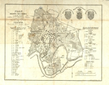 Plan miasta Krakowa w obrębie okop&oacute;w. Rys. Teofil Żebrowski. Gestochen von Heinrich Kliewer in Berlin