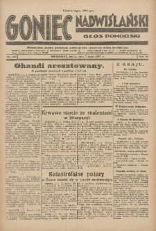 Goniec Nadwiślański: Głos Pomorski: Niezależne pismo poranne, poświęcone sprawom stanu średniego 1930.05.07 R.6 Nr105