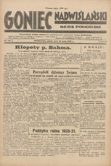 Goniec Nadwiślański: Głos Pomorski: Niezależne pismo poranne, poświęcone sprawom stanu średniego 1930.05.23 R.6 Nr119