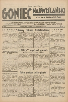 Goniec Nadwiślański: Głos Pomorski: Niezależne pismo poranne, poświęcone sprawom stanu średniego 1930.06.03 R.6 Nr127