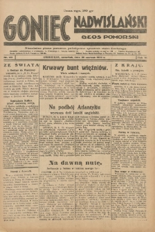 Goniec Nadwiślański: Głos Pomorski: Niezależne pismo poranne, poświęcone sprawom stanu średniego 1930.06.26 R.6 Nr145