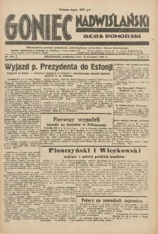 Goniec Nadwiślański: Głos Pomorski: Niezależne pismo poranne, poświęcone sprawom stanu średniego 1930.08.10 R.6 Nr184