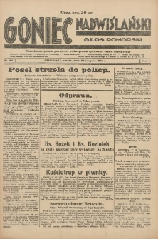 Goniec Nadwiślański: Głos Pomorski: Niezależne pismo poranne, poświęcone sprawom stanu średniego 1930.08.23 R.6 Nr194
