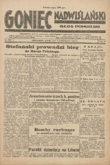 Goniec Nadwiślański: Głos Pomorski: Niezależne pismo poranne, poświęcone sprawom stanu średniego 1930.10.03 R.6 Nr229