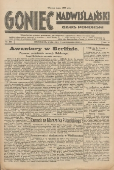Goniec Nadwiślański: Głos Pomorski: Niezależne pismo poranne, poświęcone sprawom stanu średniego 1930.10.15 R.6 Nr239