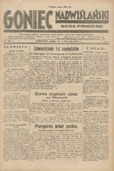 Goniec Nadwiślański: Głos Pomorski: Niezależne pismo poranne, poświęcone sprawom stanu średniego 1930.11.01 R.6 Nr254