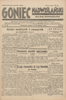 Goniec Nadwiślański: Głos Pomorski: Niezależne pismo poranne, poświęcone sprawom stanu średniego 1930.11.29 R.6 Nr277