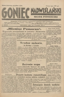 Goniec Nadwiślański: Głos Pomorski: Niezależne pismo poranne, poświęcone sprawom stanu średniego 1930.12.10 R.6 Nr285