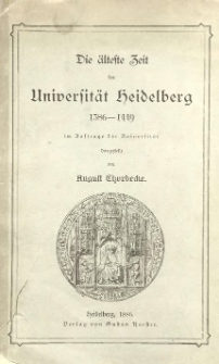 Die älteste Zeit der Universität Heidelberg: 1386-1449