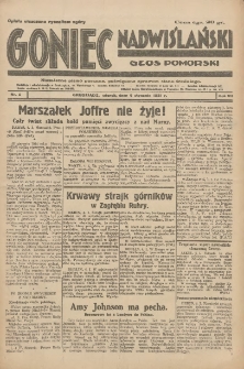 Goniec Nadwiślański: Głos Pomorski: Niezależne pismo poranne, poświęcone sprawom stanu średniego 1931.01.06 R.7 Nr4