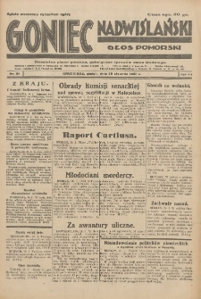 Goniec Nadwiślański: Głos Pomorski: Niezależne pismo poranne, poświęcone sprawom stanu średniego 1931.01.30 R.7 Nr24