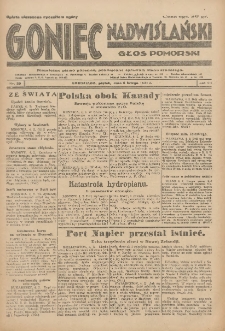Goniec Nadwiślański: Głos Pomorski: Niezależne pismo poranne, poświęcone sprawom stanu średniego 1931.02.06 R.7 Nr29