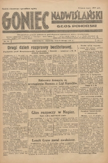 Goniec Nadwiślański: Głos Pomorski: Niezależne pismo poranne, poświęcone sprawom stanu średniego 1931.02.08 R.7 Nr31