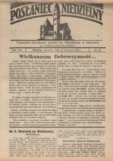 Posłaniec Niedzielny: tygodnik parafjalny parafji św. Stanisława w Ostrowie 1934.04.15 R.8 Nr15