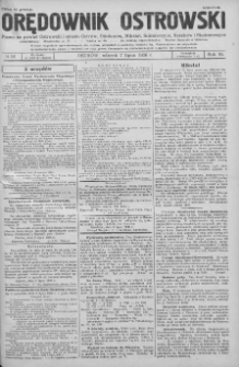 Orędownik Ostrowski: pismo na powiat Ostrowski oraz miast Ostrowa, Odolanowa, Sulmierzyc, Raszkowa i Skalmierzyc 1936.07.07 R.85 Nr54