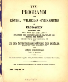 Programm des Königlichen Wilhelms-Gymnasiums zu Krotoschin ...