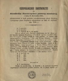 Uzupełnienie instrukcyi dla Komitetów Towarzystwa pomocy naukowej z dnia 10. kwietnia 1843.